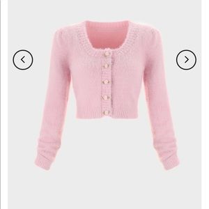 Cider fuzzy cardigan with rose buttons